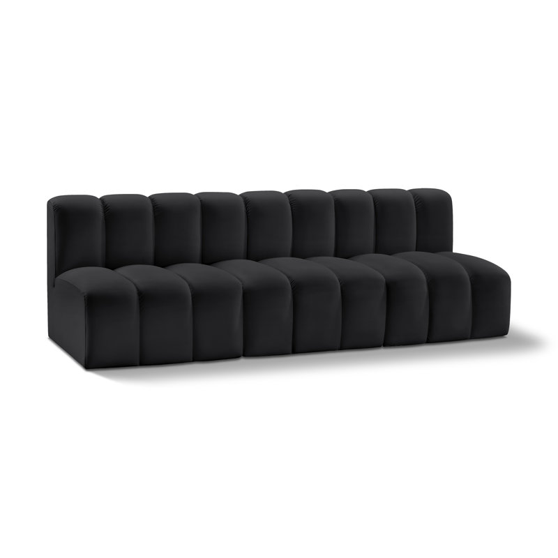 Canapé en cuir végétalien 89,5 po Izzac, Cuir végétalien noir