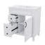 Meuble-lavabo de 30 po avec lavabo en céramique, meuble-lavabo minimaliste, conception moderne avec 2 tiroirs et tablette réglable-122580596