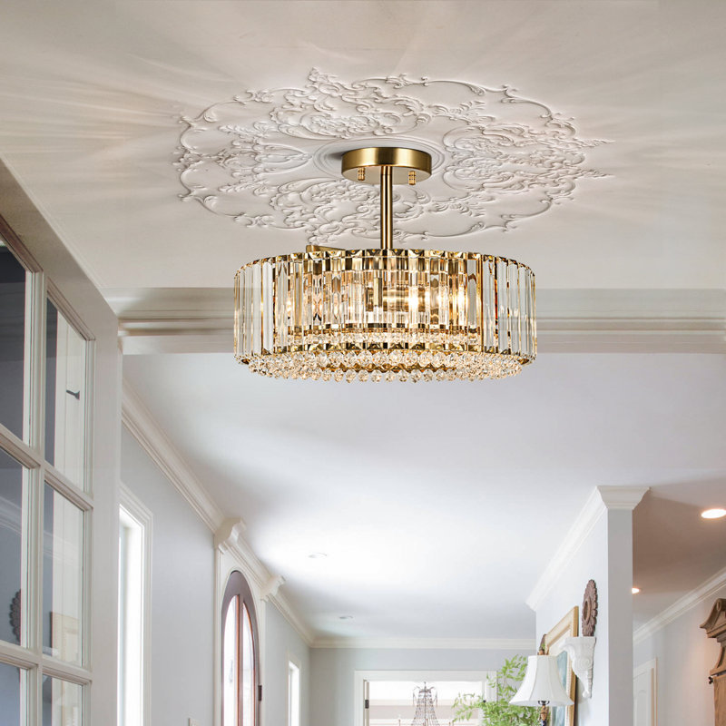 Irenej Semi Flush Mount, Gold