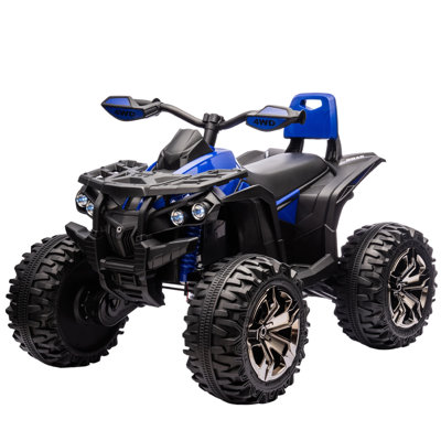 24V 2-Seater Kids Ride-On ATV, 4WD Electric Quad with Parent Remote, 4×200W Motors, LED Lights, Bluetooth and Suspension