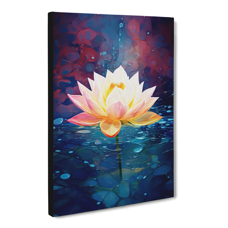 Lotus Flower Modern - No Frame Print, 76cm H x 50cm W x 3cm D