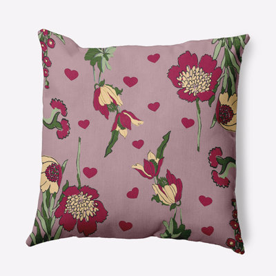 Floral Polyester Throw Pillow