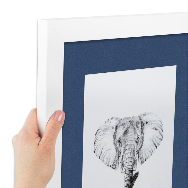 24" x 24" Satin White and Delft Blue Picture Frame