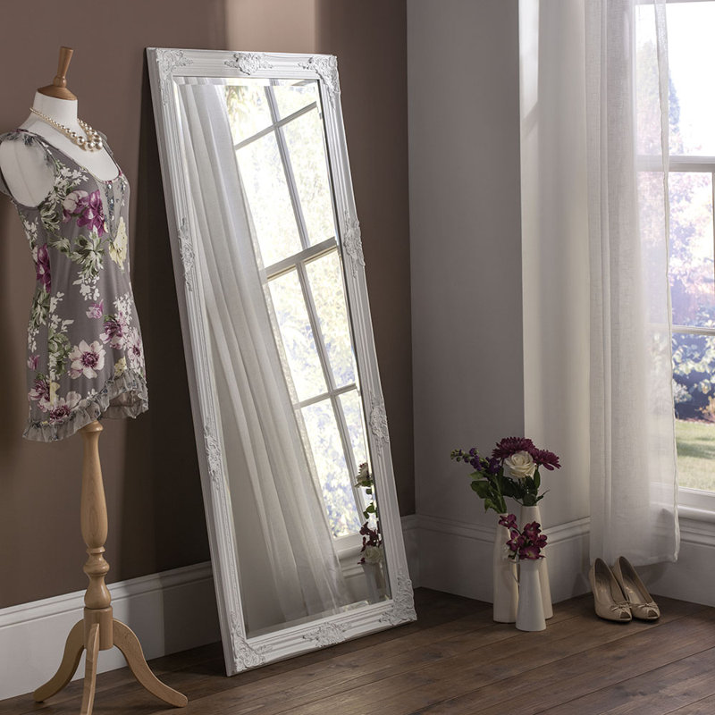 Madeleine Carved Classic Accent Mirror, 74cm W x 163cm W, White