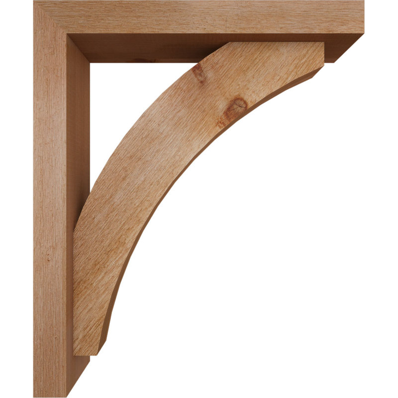 Thorton Block Bracket with Offset Brace, 24 x 20, 4"W Western Red Cedar (Rough Sawn)