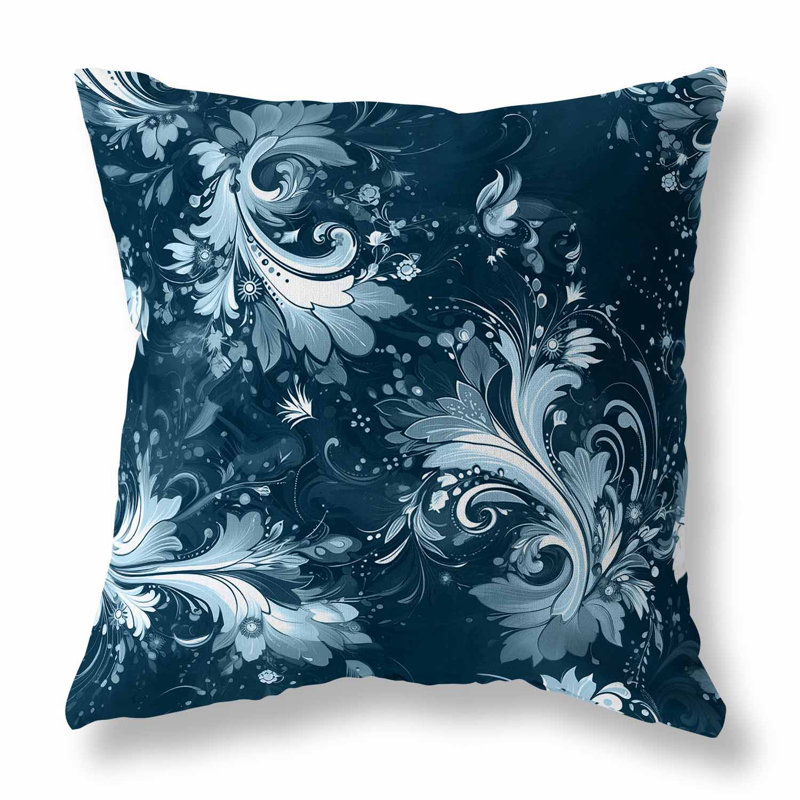 Coussin décoratif réversible Motif Whirlwinds, H 20 po x l 20 po, Bleu