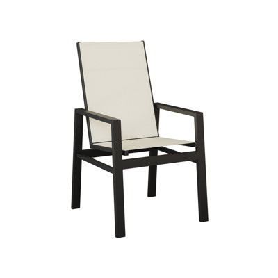 Chaise de salle à manger à haut dossier en aluminium noir mat Berlin