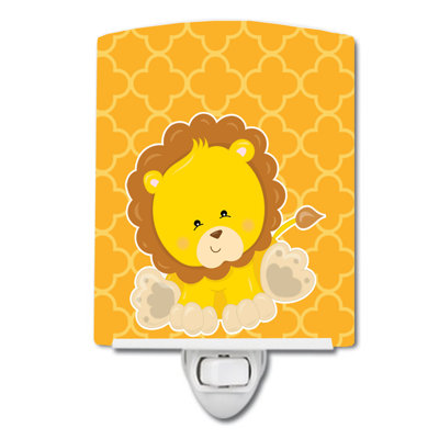 Lion on Quatrefoil Ceramic Night Light