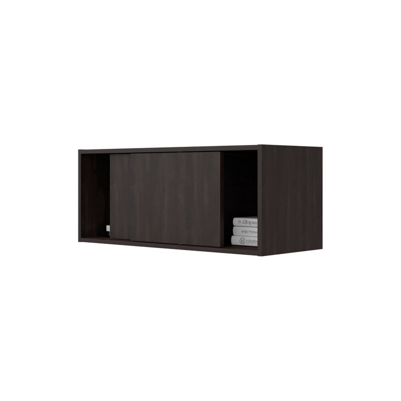 Armoire de rangement murale en noyer teint, Noyer