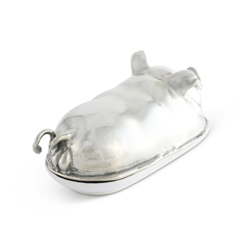 Garden Friends Pewter Butter Dish
