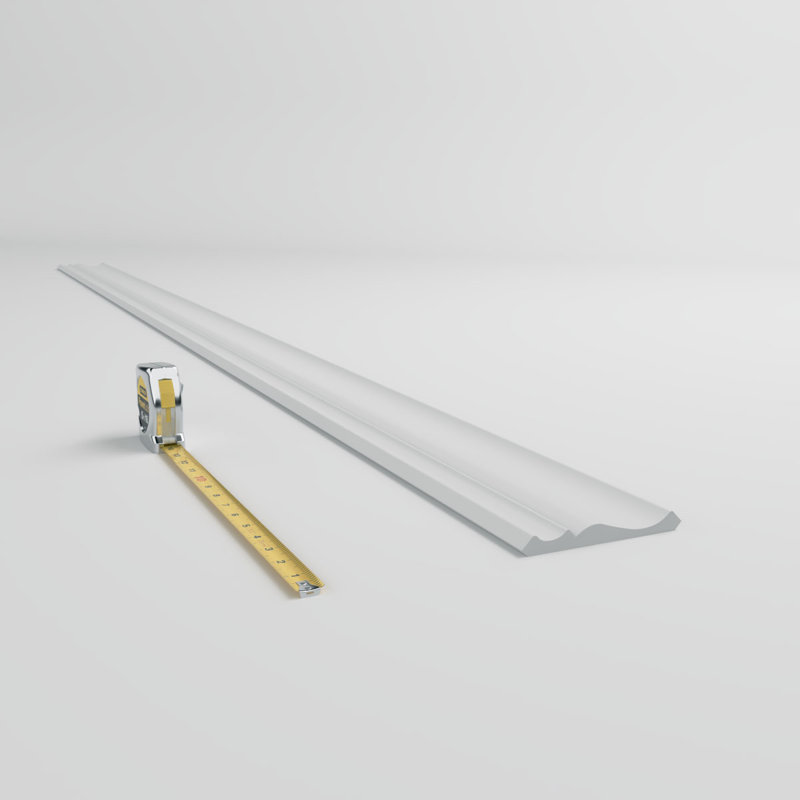 96" White Finger-Joint Pine Crown Molding