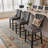 Modern Velvet Upholstered Counter Height Bar Stools (Set of 6)-108497669
