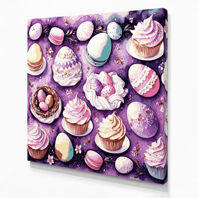 Desserts Easter eggs Beige Canvas Wall Art