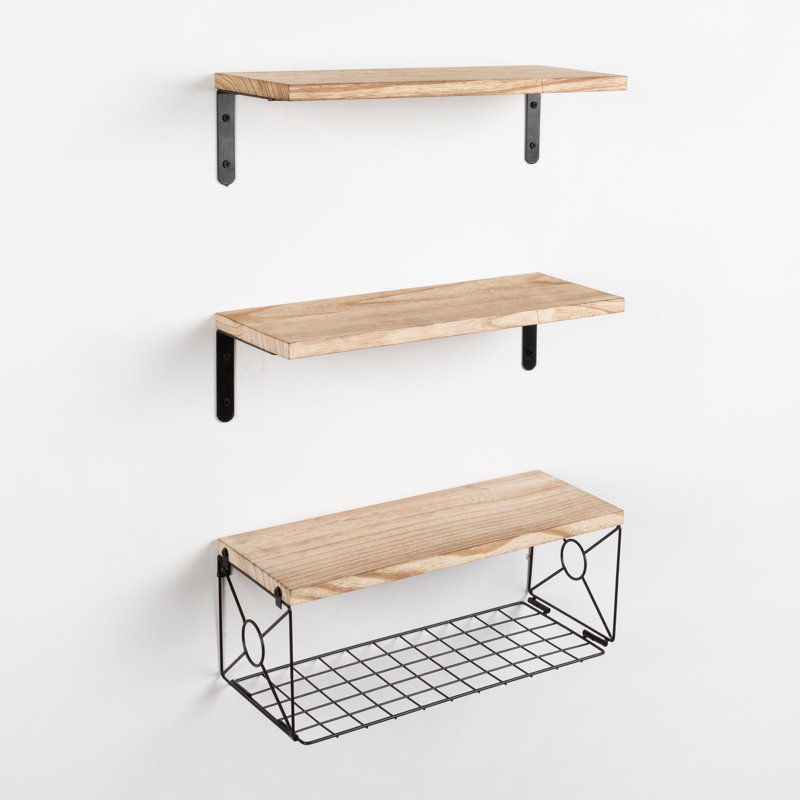 Ahlem 3 Piece Wood Floating Shelf