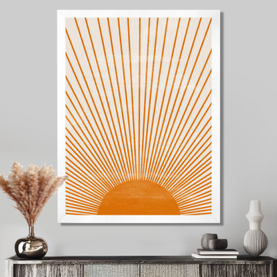 Soleil, art mural sur toile, impression graphique minimaliste orange - Orange Sun Print III