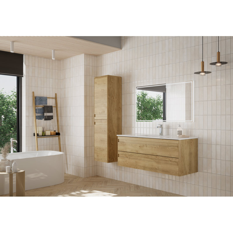Armoire-lavabo simple 2 tiroirs DAX Venice 28 po avec cuve Onix, Chêne
