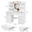 LED Dressing table 7 Drawers and 7 Storage Shelves Dressing Table With Mirror Large Desktop Makeup Desk-1099582211