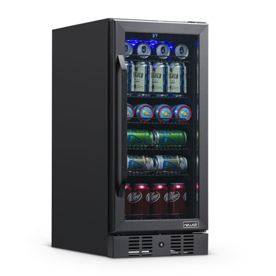 Newair 15" Built-in 96 Can Beverage Fridge in Stainless Steel with Precision Temperature Controls
