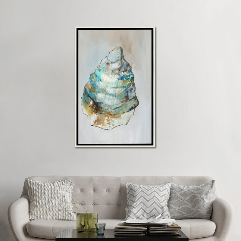 Nautical Whispers II, Distressed White Floater Framed Canvas, No Mat, 48" H x 32" W x 1.5" D