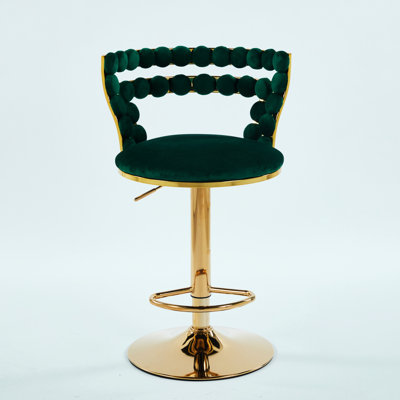 Chaise de bar contemporaine (2), pieds dorés, assise à coussin moelleux, dossier confortable pour diverses utilisations, assemblage facile inclus tissu + métal (2), coussins, différents emplacements, option offerte