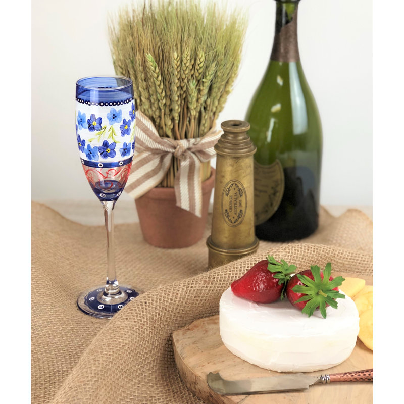Verre bleu 5,75 oz. Verre à vin à pied