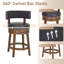Tabouret de bar pivotant à 360 ° avec garniture cloutée, chaise de bar en bois massif pour îlot de cuisine-1589865257-1589865256
