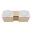 Meuble-lavabo mural 60 po avec lavabo d'art en céramique et 1 tablette de rangement, porte à fermeture en douceur