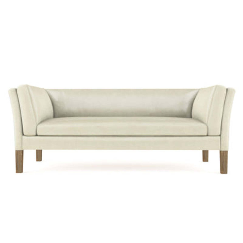 Charlton Flared Shelter-Arm Sofa, 31" H x 84" W x 33" D, Vintage Leather Alabaster, Weathered