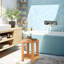 Tabouret de douche rond en teck et bois Florence