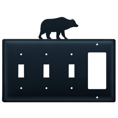 Bear 4-Gang Toggle Light Switch / Rocker Combination Wall Plate