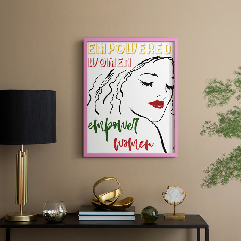 Impression encadrée Empowered - bois massif, H 30 po x l 24 po, Rose