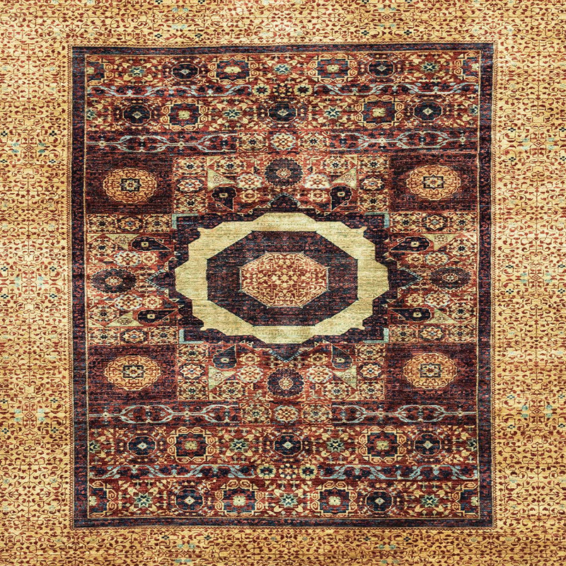 Abstract Indoor Rug, Square 7'