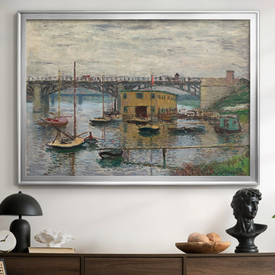 Pont à Argenteuil un jour gris - Claude Monet, toile tendue avec châssis, v. 1876