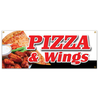 Pizza & Wings Banner Sign