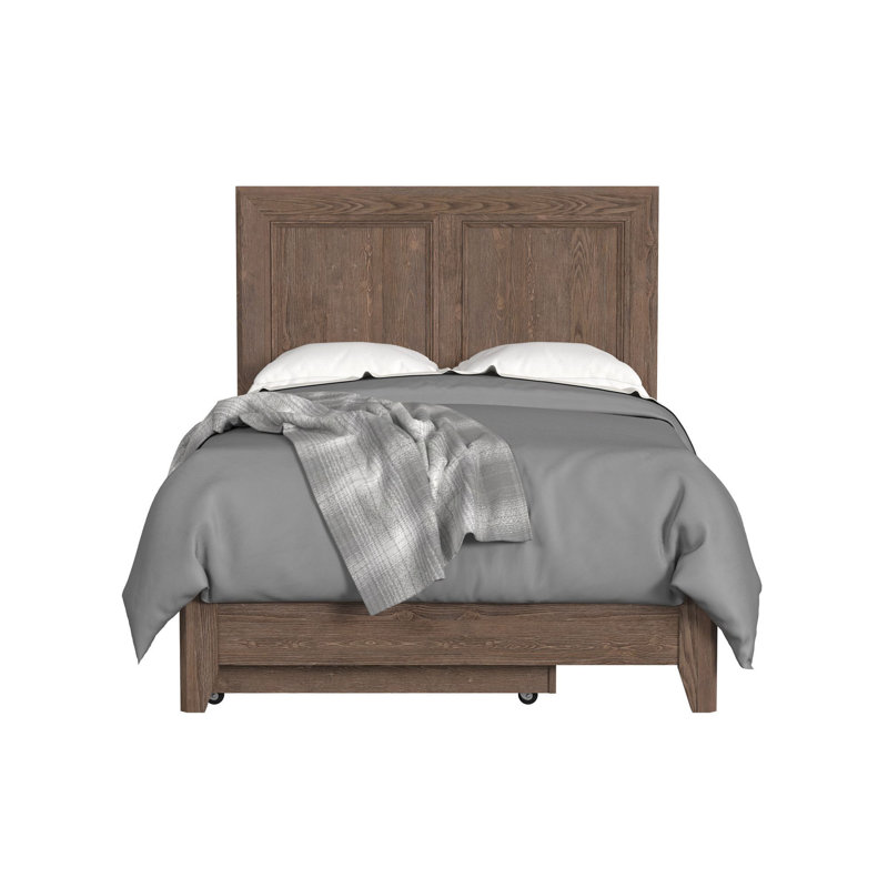 Cohn Solid Wood Panel Bed, Full, Harvest Brown, Full