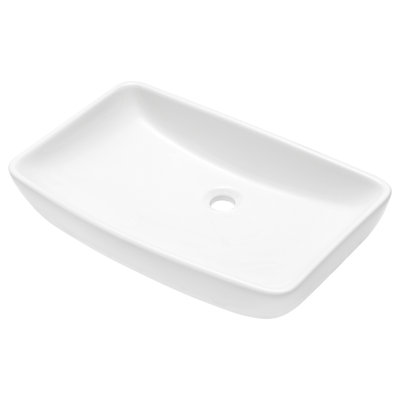 24"X15" Ceramic Rectangular Vessel Sink - Modern, Stain-, Countertop Mount For Various Locations White Bathroom Stylish, Stain , Suitable Multiple