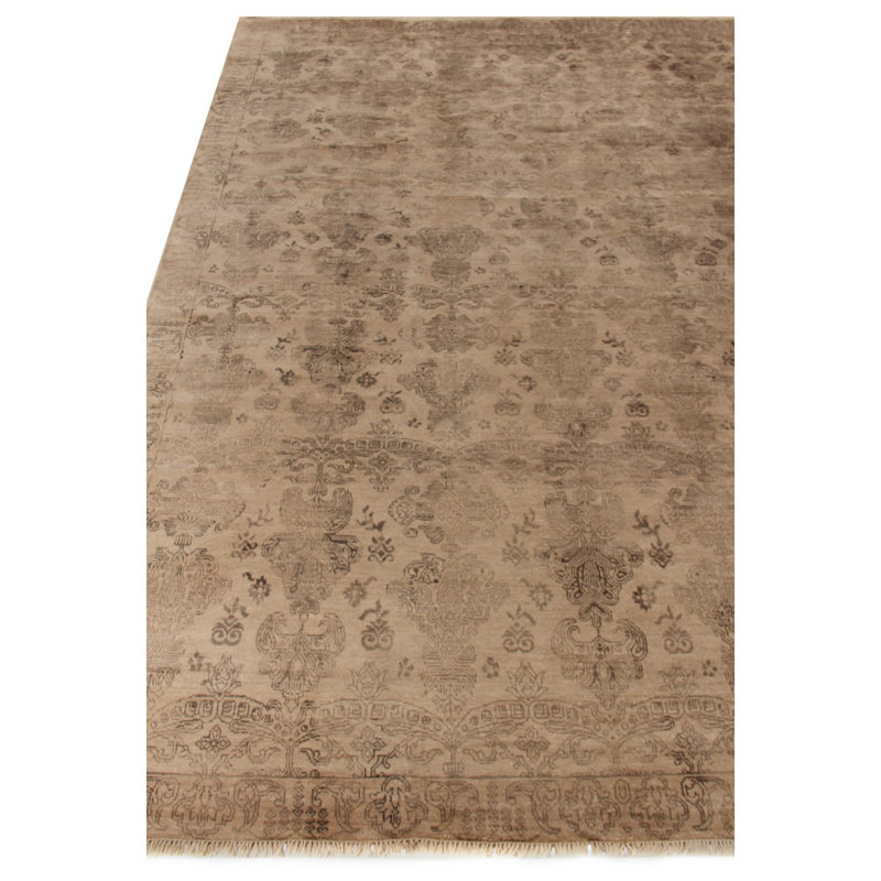 Lisbon Oriental Area Rug in Ivory, Rectangle 9' x 12'