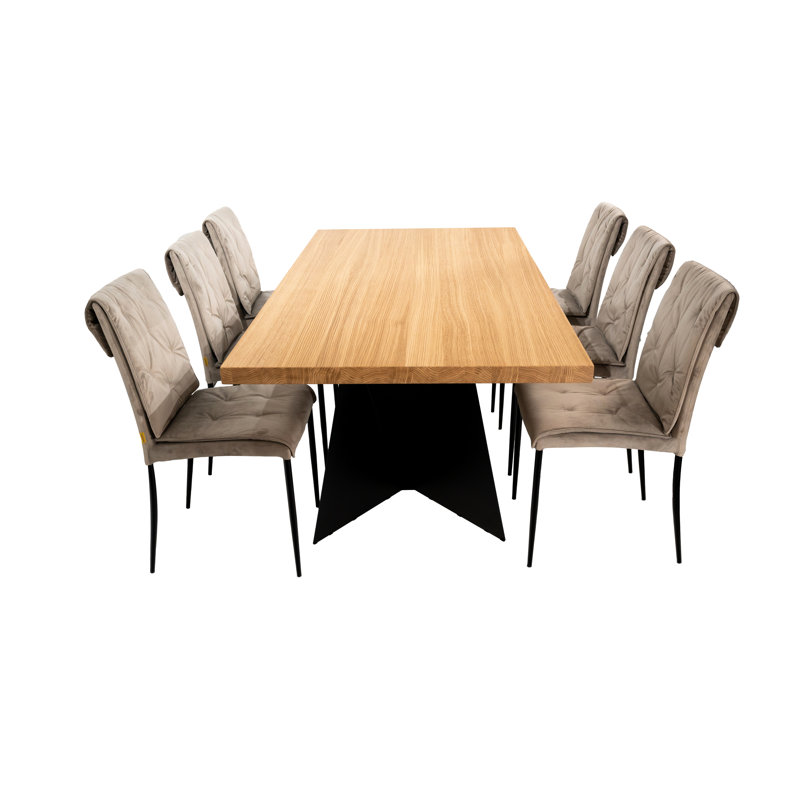 Hovea 6 -Person Solid Wood Dining Set
