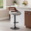 Tabouret de bar pivotant à hauteur réglable avec base en métal et bois-1935923531-1935923535