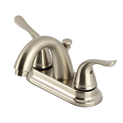 Robinet de salle de bain central à 4 poignées à 4 trous à fixation sur le comptoir avec robinet escamotable en plastique Kingston Brass Yosemite