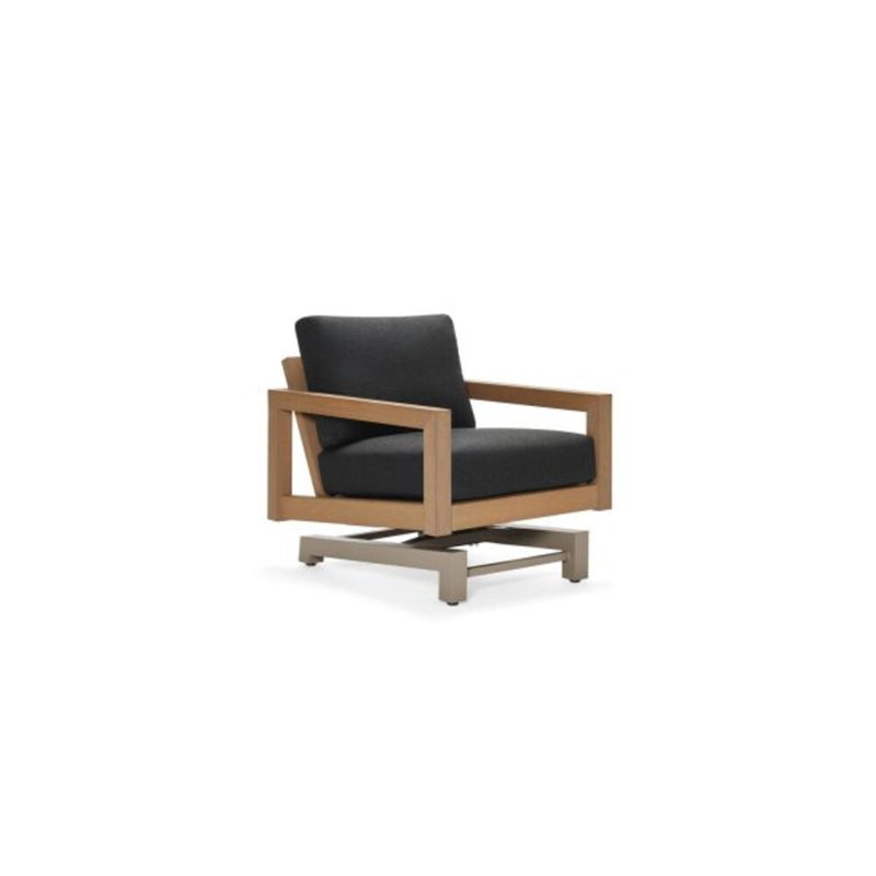 Chaise longue d'extérieur avec coussin Sierra, Écorce, Toile spa Sunbrella®