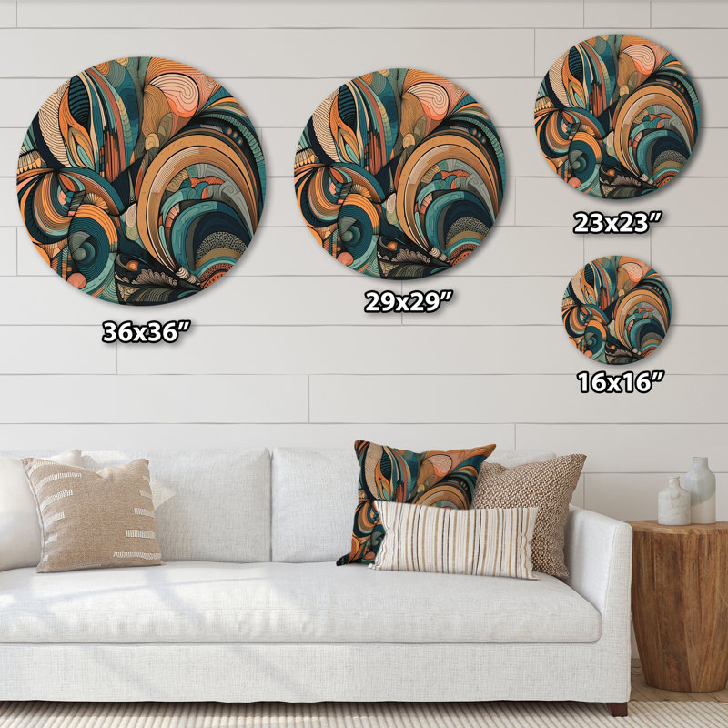 Décoration murale en métal pastel Boho Artwork III - Minimalisme, H 36 po x l 36 po x P 1 po