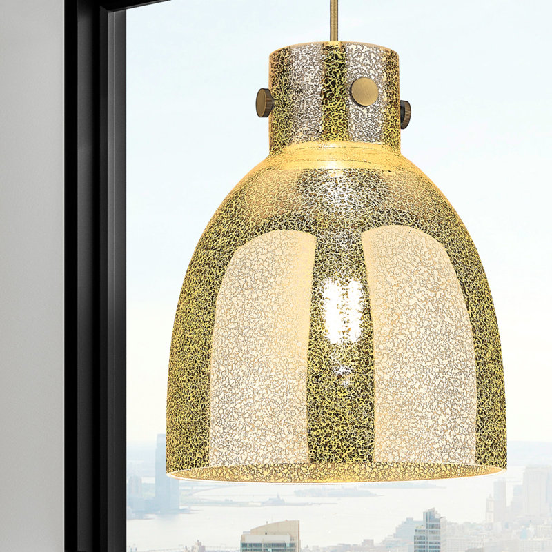 Luminaire suspendu à 1 lumière Badgett, Laiton brossé