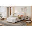 Ensemble de chambre à coucher 2 pièces, lit plateforme avec repose-pieds à DEL