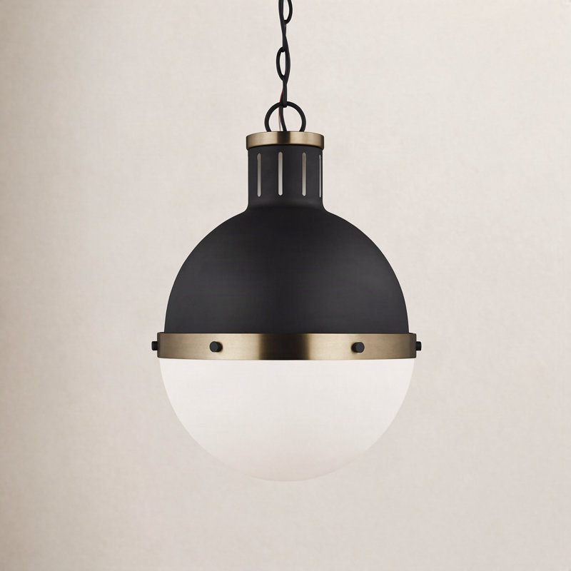 1 - Light Single Globe Pendant, Midnight Black, No , 18" H x 13.25" W x 13.25" D