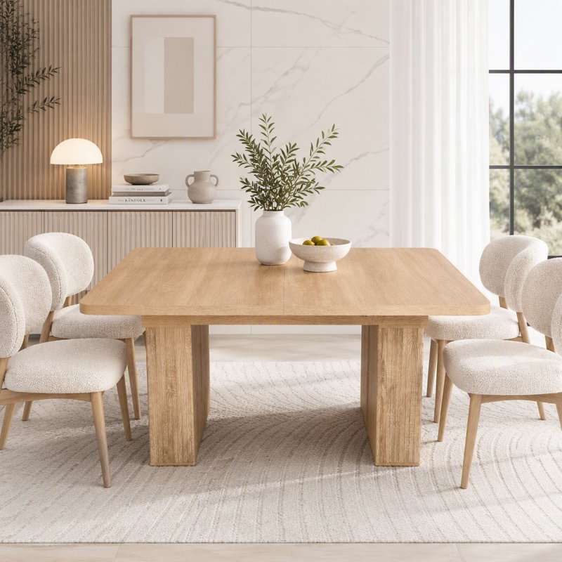 Table de salle à manger extensible moderne pour 4 à 8 personnes, Noyer brun