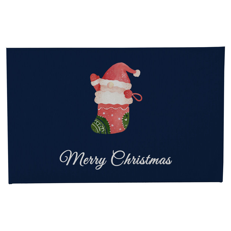 Paillasson Merry Christmas, Marine, L 21 po x L 34 po