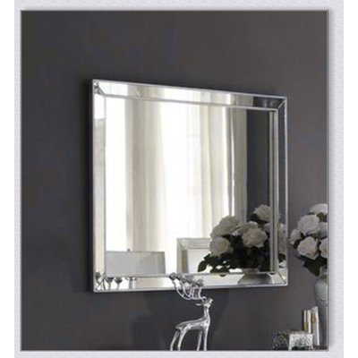 Voeville II Platinum Finish Mirror, Sleek Contemporary Design For Enhanced Visual Appeal And Brightness In Any Room.