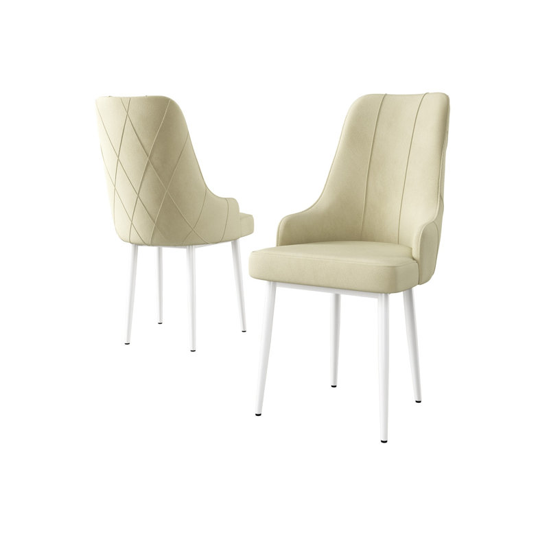 Ensemble de chaises modernes (4 pièces), anthracite et blanc - 18,1 po x 37,4 po x 16,5 po | Structure 100% métal, tissu Babyface, dossier en mousse à 22 bandes et siège en mousse à 28 bandes | Élégant et confortable pour la décoration de salle à manger ou de salon