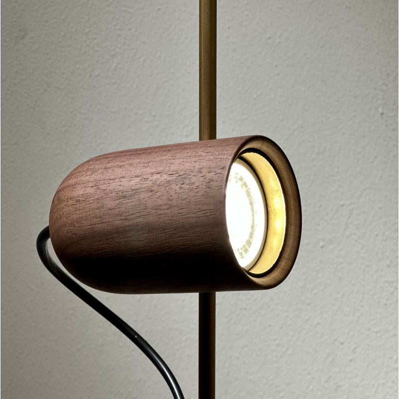 Onfa Table Lamp, Brass/Walnut, Walnut